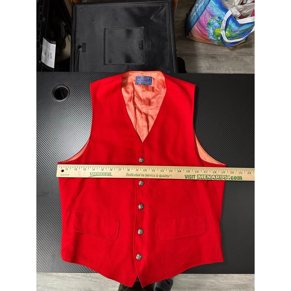 Pendleton Wool Vest Red Size Small / Medium 38” C… - image 4